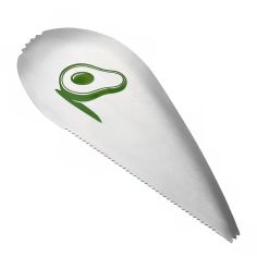 Taietor special pentru avocado Flippy, 3 in 1, forma curbata, zimti pentru apucare si taiere, din otel inoxidabil, 15 x 6 cm, gr