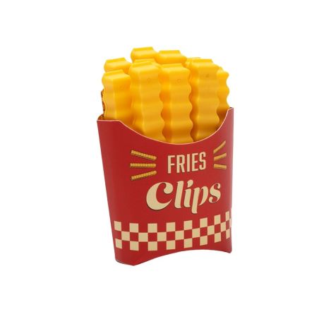 Set 12 Clipsuri de Etansare, Flippy, pentru Pungi Alimentare, Condimente, Suport cu Magnet, Model Cartofi Prajiti, din Plastic, 