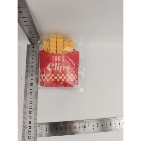 Set 12 Clipsuri de Etansare, Flippy, pentru Pungi Alimentare, Condimente, Suport cu Magnet, Model Cartofi Prajiti, din Plastic, 