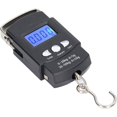 Cantar Digital de Mana cu Carlig, Flippy, Cantar Portabil, Pescuit, cu Maner, Capacitate 50 kg, cu Metru Incorporat, 20.5 x 6 x 