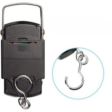 Cantar Digital de Mana cu Carlig, Flippy, Cantar Portabil, Pescuit, cu Maner, Capacitate 50 kg, cu Metru Incorporat, 20.5 x 6 x 