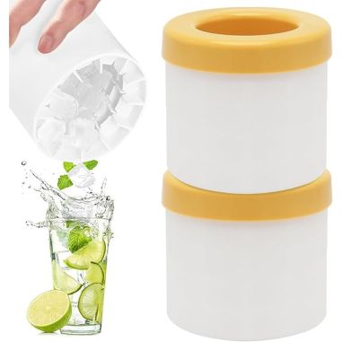 Tava de Gheata din Silicon cu Capac, Flippy, Forma de Gheata pentru Racirea Bauturilor, in Forma de Pahar, Silicon fara BPA, Cub