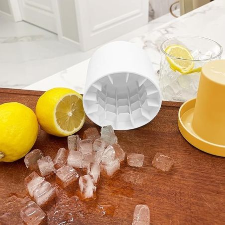 Tava de Gheata din Silicon cu Capac, Flippy, Forma de Gheata pentru Racirea Bauturilor, in Forma de Pahar, Silicon fara BPA, Cub