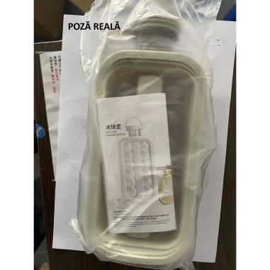 Aparat de gheata portabil 2 in 1, Flippy, tava din sticla, diametru 3 cm, multifunctional, 17 cuburi de gheata, 27,5 x 11,4 x 5,