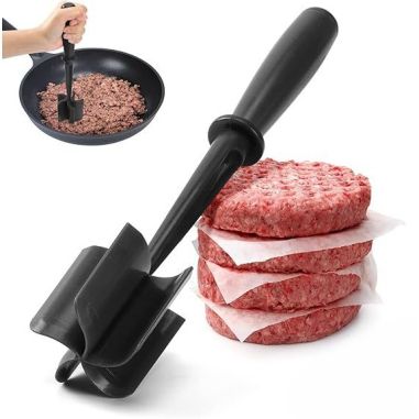 Tocator de Carne Manual, Flippy, cu Lama pentru Tocarea si Amestecarea Carnii, 28x6cm, cu 5 Lame Curbate, Rezistent la Caldura, 