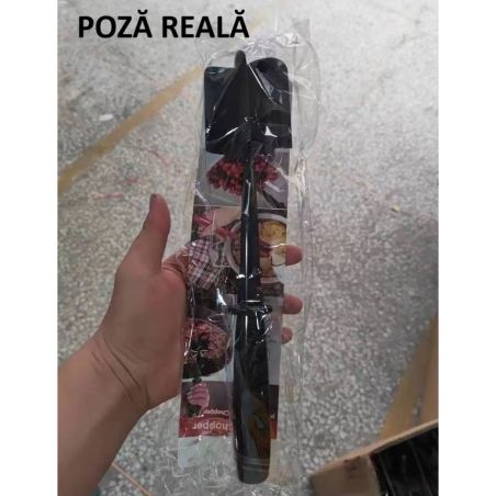 Tocator de Carne Manual, Flippy, cu Lama pentru Tocarea si Amestecarea Carnii, 28x6cm, cu 5 Lame Curbate, Rezistent la Caldura, 