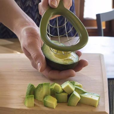 Feliator de Avocado, Flippy, pentru Taierea in Cubulete, Multifunctional, pentru Bucatarie, Otel Inoxidabil, ABS, 16x8x5 cm, Ver