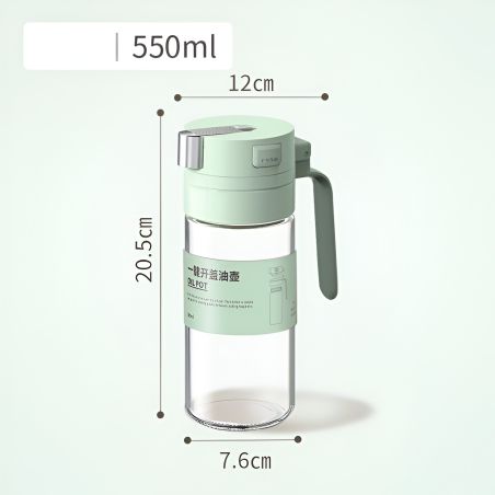 Dispenser pentru Ulei, Flippy, Deschidere si Inchidere Automata a Rezervorul, cu Inductie Gravitationala, 550 ml, 12x7.6x20.5 cm