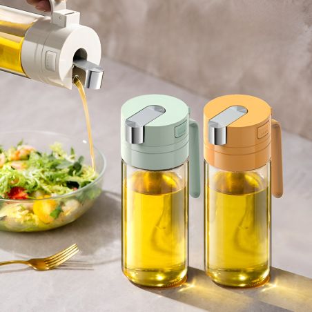 Dispenser pentru Ulei, Flippy, Deschidere si Inchidere Automata a Rezervorul, cu Inductie Gravitationala, 550 ml, 12x7.6x20.5 cm