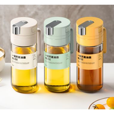 Dispenser pentru Ulei, Flippy, Deschidere si Inchidere Automata a Rezervorul, cu Inductie Gravitationala, 550 ml, 12x7.6x20.5 cm