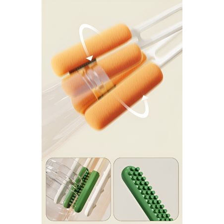 Perie de Curatat Pahare, Cani, Sticle, Flippy, cu Maner Lung si Burete, Accesorii pentru Spalarea Paielor si Capacelor, usor de 