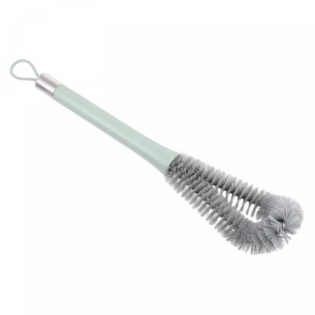 Perie de Curatat Pahare, Sticle, Biberoane, Flippy, cu Maner Lung, Uz Casnic, Silicon, Ergonomic, 3.9x5.4x38.5cm, Verde