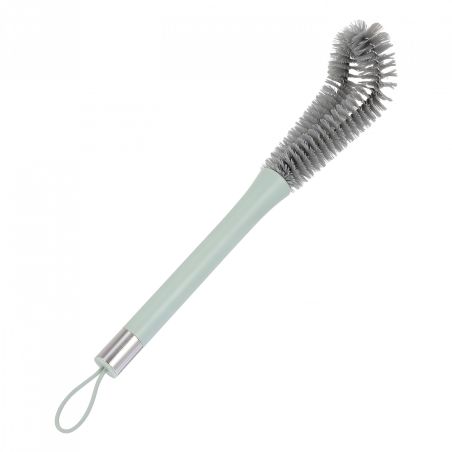 Perie de Curatat Pahare, Sticle, Biberoane, Flippy, cu Maner Lung, Uz Casnic, Silicon, Ergonomic, 3.9x5.4x38.5cm, Verde