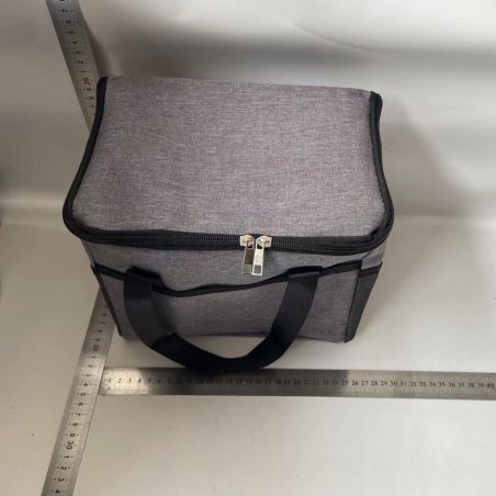 Geanta Termica Flippy pentru Pranz, Compartimente Telefon si Tacamuri, Multifunctionala, Impermeabila, 24x18x21 cm, Gri