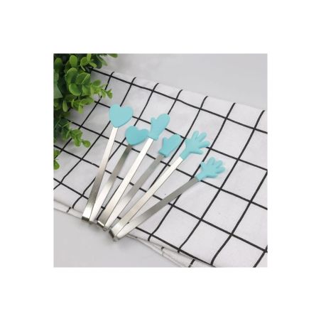 Cleste Creativ pentru Mancare, Flippy, Model Manusi din Silicon, 14.5x3 cm, Rezistent la Temperaturi Inalte si Coroziune, Albast