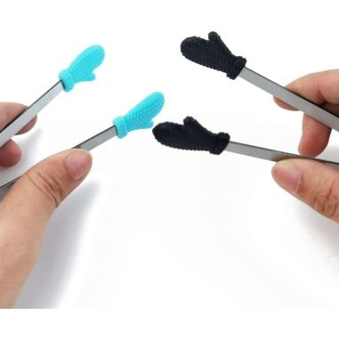 Cleste Creativ pentru Mancare, Flippy, Model Manusi din Silicon, 14.5x3 cm, Rezistent la Temperaturi Inalte si Coroziune, Albast