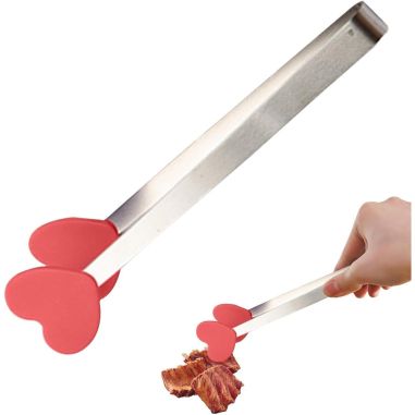 Cleste Creativ pentru Mancare, Flippy, Model Inimioare din Silicon, 14.5x3 cm, Rezistent la Temperaturi Inalte si Coroziune, Ros