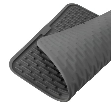 Covoras din Silicon pentru Scurgere Vase, Flippy, Uz Casnic, Rezistent la Temperaturi Ridicate, Izolator, 43x32.5 cm, Negru