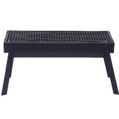 Gratar Portabil, Flippy, Confectionat din Metal, pentru Picnic, Gradina, Terasa, Camping, Dimensiuni Reduse, 60x22x23 cm, Negru