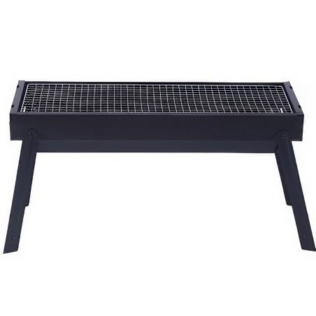 Gratar Portabil, Flippy, Confectionat din Metal, pentru Picnic, Gradina, Terasa, Camping, Dimensiuni Reduse, 60x22x23 cm, Negru
