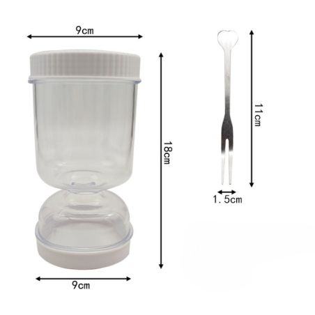 Borcan pentru Muraturi, Flippy, cu Separator pentru Lichide, Ermetic, Termorezistent, Tip Clepsidra, 2 Furculite Incluse, ABS, A