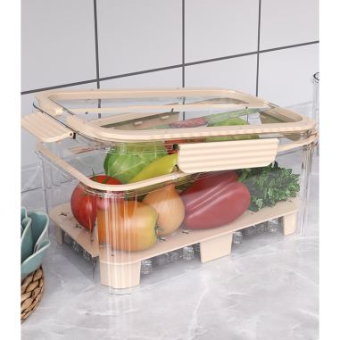 Cutie pentru Depozitare Alimente, Flippy, de Uz Casnic, 2 Compartimente, Zona pentru Gheata, Mentinere Fresh, cu Maner, Material