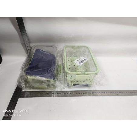 Cutie pentru Depozitare Alimente, Flippy, de Uz Casnic, 2 Compartimente, Zona pentru Gheata, Mentinere Fresh, cu Maner, Material