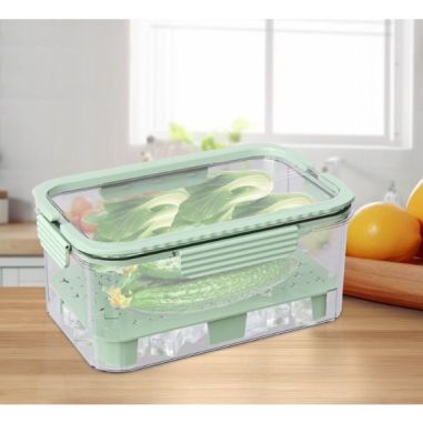 Cutie pentru Depozitare Alimente, Flippy, de Uz Casnic, 2 Compartimente, Zona pentru Gheata, Mentinere Fresh, cu Maner, Material