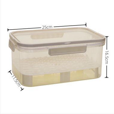 Cutie de Depozitare Portabila, Flippy, cu Separator pentru Gheata si Scurgere, Mentine Rece, Caserola Pranz, 25x16.5x11.5 cm, Gr