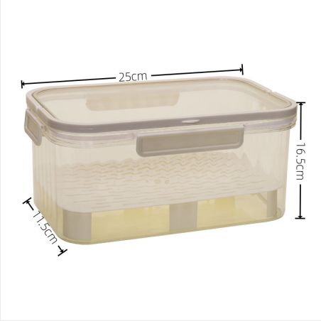 Cutie de Depozitare Portabila, Flippy, cu Separator pentru Gheata si Scurgere, Mentine Rece, Caserola Pranz, 25x16.5x11.5 cm, Gr