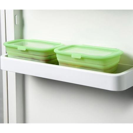 Caserola din Silicon, Flippy, Pliabila, 1L, 18.8 x 8 x 11.5 cm, Rezistenta Temperaturi Extreme, Verde