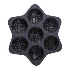 Forme de Silicon pentru Copt, Flippy, 7 Forme Rotiunde, pentru Burgeri si Prajituri, 38.5 x 4 cm, Negru