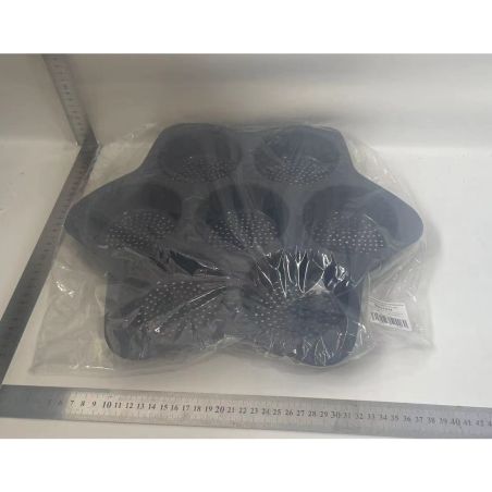 Forme de Silicon pentru Copt, Flippy, 7 Forme Rotiunde, pentru Burgeri si Prajituri, 38.5 x 4 cm, Negru