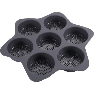 Forme de Silicon pentru Copt, Flippy, 7 Forme Rotiunde, pentru Burgeri si Prajituri, 38.5 x 4 cm, Negru