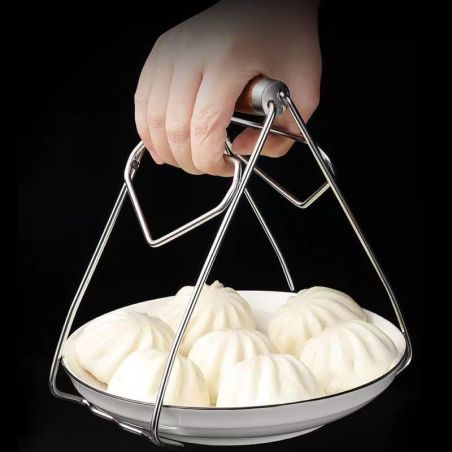 Clema pentru Boluri, Flippy, Anti-Alunecare, din Otel Inoxidabil, Extindere, pentru Oale, Tigai, de Uz Casnic, Rezistent la Temp