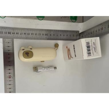 Aparat de Sigilat Ambalaje, Flippy, Incarcare USB Tip C, 400 mAh, 10.2 x 3.7 x 4.3 cm, Model Ursulet, Maro