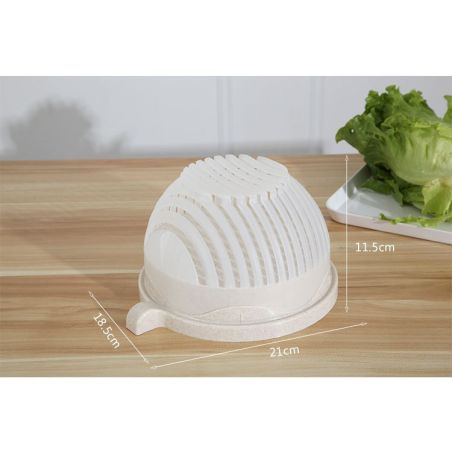 Bol Feliator pentru Salata, Flippy, Castron Multifunctional pentru Legume si Fructe, pentru Spalat si Taiat Legumele, cu Scurger