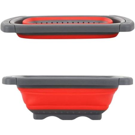 Cos de Scurgere Retractabil pentru Chiuveta, Flippy, cu Filtru, pentru Fructe si Legume, de Uz Casnic, 39x12 cm, Design Extensib