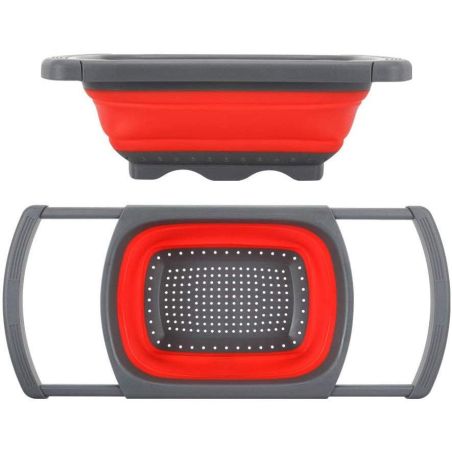 Cos de Scurgere Retractabil pentru Chiuveta, Flippy, cu Filtru, pentru Fructe si Legume, de Uz Casnic, 39x12 cm, Design Extensib
