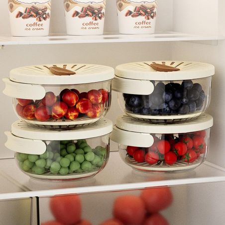 Strecuratoare 2 in 1 pentru Fructe si Legume, Flippy, Cos de Scurgere si Cutie de Depozitare, 15.5 x 8.3 cm, din PP, cu Maner si
