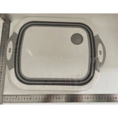 Tocator Multifunctional, Flippy, 2 in 1, cu Cos pentru Spalat si Scurgere Alimente, 480 g, Pliabila, Gri