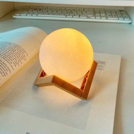 Lampa de veghe luna 3D Moon Light, lumina LED alb cald, alimentare baterii, fara acumulator, stand din plastic inclus, ø 10 cm, 