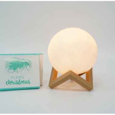 Lampa de veghe luna 3D Moon Light, lumina LED alb cald, alimentare baterii, fara acumulator, stand din plastic inclus, ø 10 cm, 