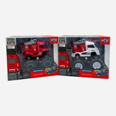 Masinuta de pompieri Off Road, metal cu plastic, Fire Truck, 14×11.5×10cm, +3ani