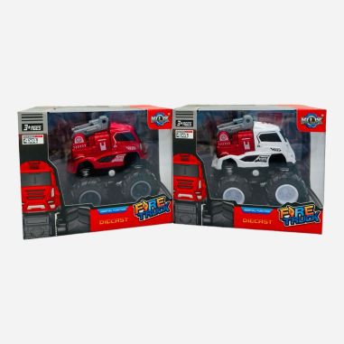 Masinuta de pompieri Off Road, metal cu plastic, Fire Truck, 14×11.5×10cm, +3ani