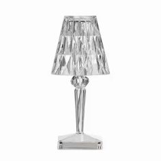 Lampa de birou pe LED RGB 16, Flippy, dimmer tactil, 3 nivele de intensitate, incarcare USB, 3W, Cristal Acrilic, 26x12 cm, cu t