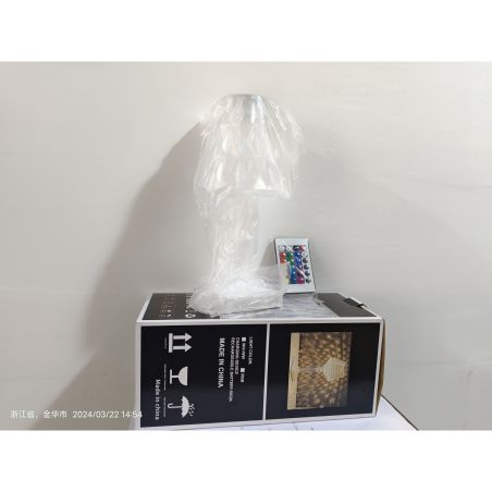 Lampa de birou pe LED RGB 16, Flippy, dimmer tactil, 3 nivele de intensitate, incarcare USB, 3W, Cristal Acrilic, 26x12 cm, cu t