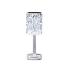 Lampa de birou pe LED RGB 16, Flippy, dimmer tactil, 3 nivele de intensitate, incarcare USB, 3W, Cristal Acrilic, 13x28 cm, cu t