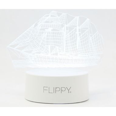 Lampa LED decorativa, Flippy, 3D, Vapor, cu telecomanda, doua moduri de alimentare USB si baterii, 20 cm inaltime, din material 