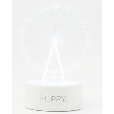 Lampa LED decorativa, Flippy, 3D, Roata Panoramica, cu telecomanda, doua moduri de alimentare USB si baterii, 20 cm inaltime, di